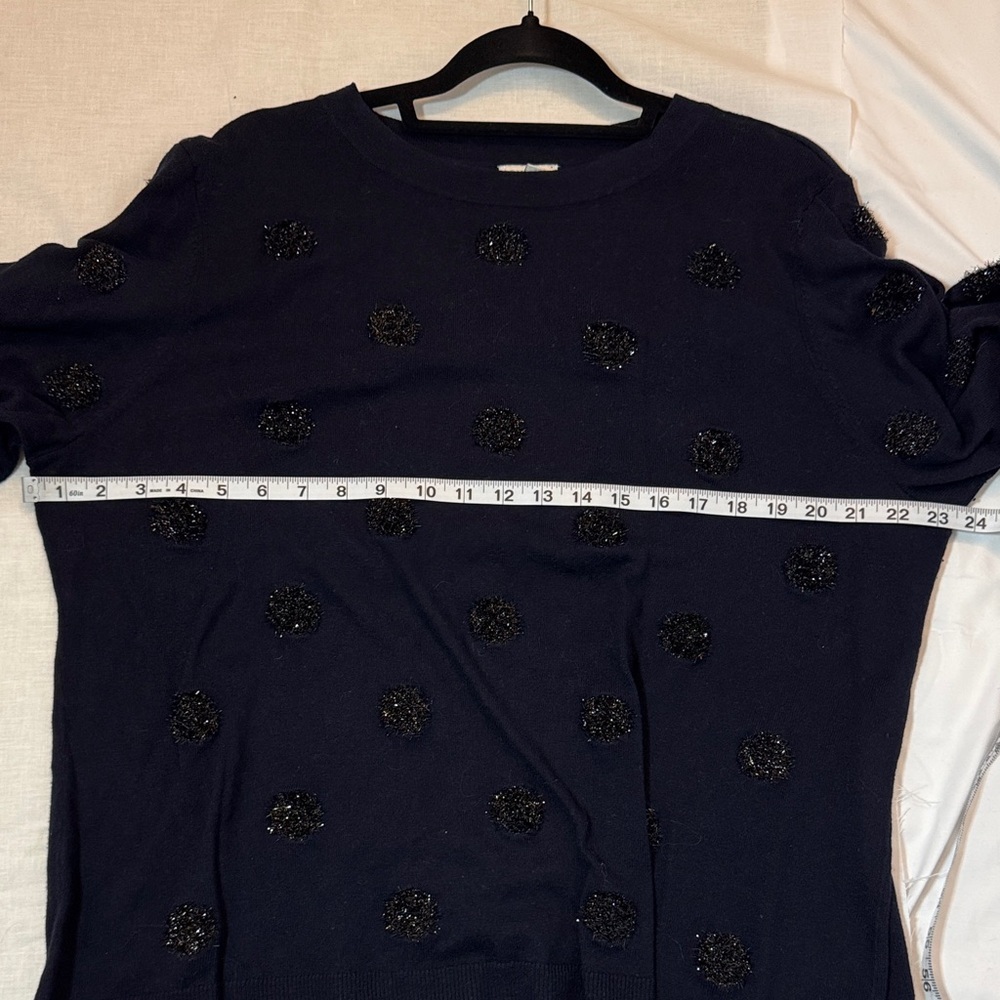Talbots Navy with Black Sparkly Sweater - Picture 7 of 7